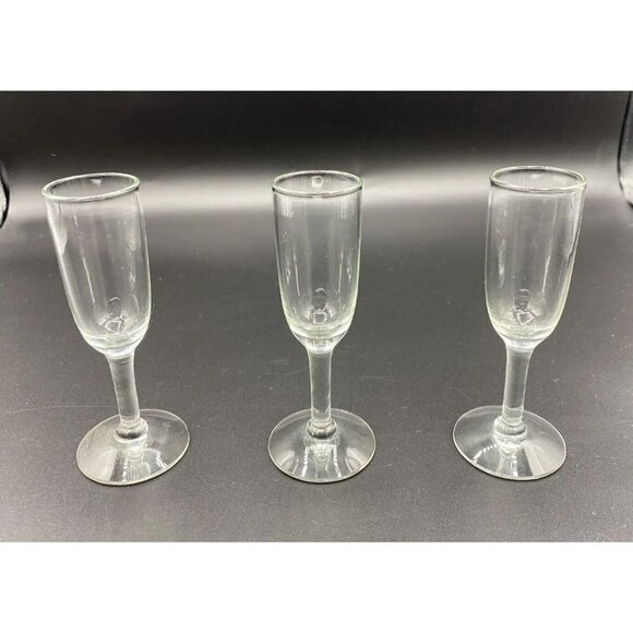 Vintage Cordial Glasses Shot Liqueur Lot 3 Clear Stemmed Wedding Crafts - Picture 6 of 11